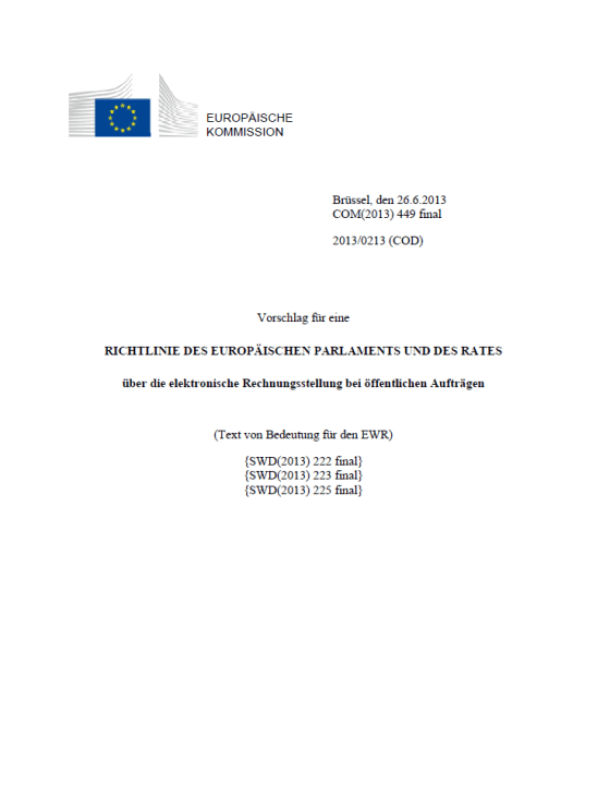 EU-Richtlinienvorschlag E-Invoicing