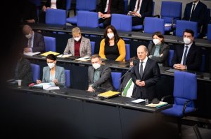 Berlin, 6. April 2022: Bundeskanzler Scholz stellte sich am Mittwoch im Bundestag den Fragen der Abgeordneten.