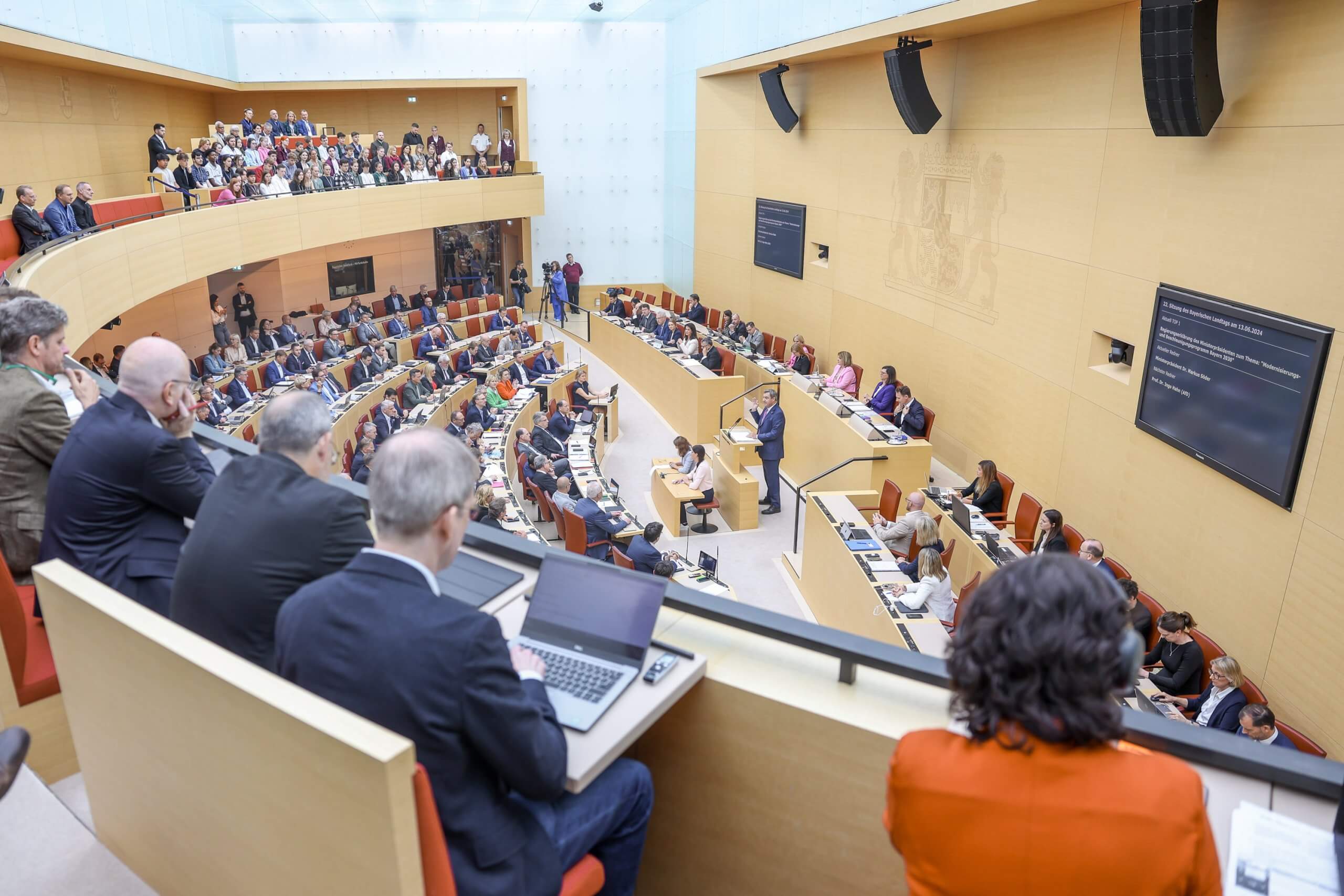 Markus Söder bei seiner Regierungserklärung im Bayerischen Landtag